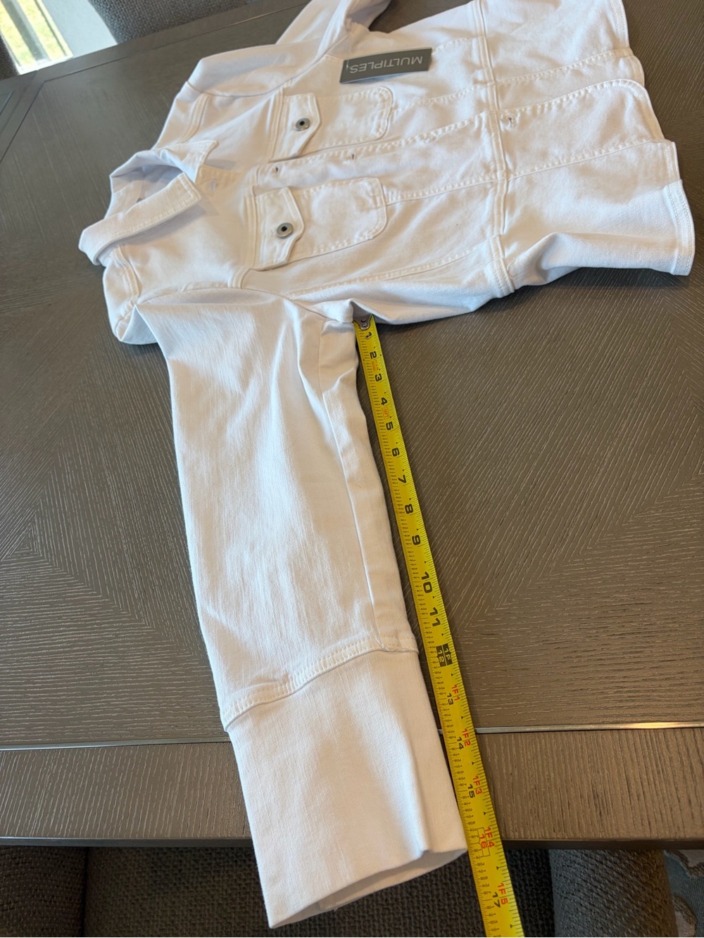 Multiples White Denim-Style Button Jacket - Picture 6 of 7
